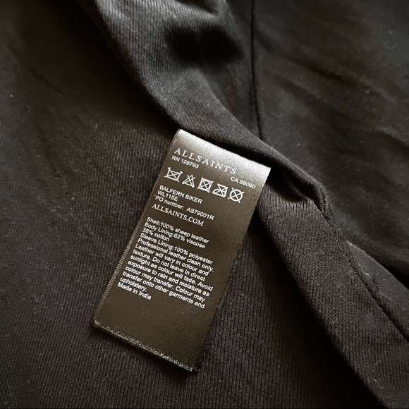 All Saints Black Leather Balfern Biker - Size UK 6 - Picture 12 of 12